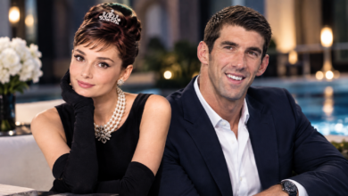 Michael Phelps and Audrey Hepburn